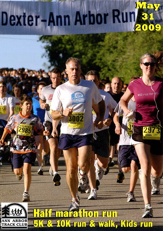DexterA2 070 Ad.jpg - The Ann Arbor Track Club (AATC) hosts the annual Dexter to Ann Arbor Half Marathon run. These photos are the 2009 run.